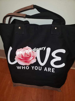 Love who you are tote bag